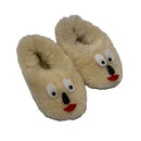 Children's Slippers - White. Wool