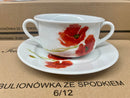 POPPIES-BULIONETKI-SOUP-CUP-SET-WITH-SAUCER-POLSKIE-MAKI-ZESTAW-DO -KAWY-KAWOWY-FILIZANKI-6/12-SZKLO-SZKŁO-CERAMIKA-TUŁOWICE-TULOWICE-CERAMICS-COFFEE -SET-POLISH-VIBES-GIFT-GALLERY -CHICAGO