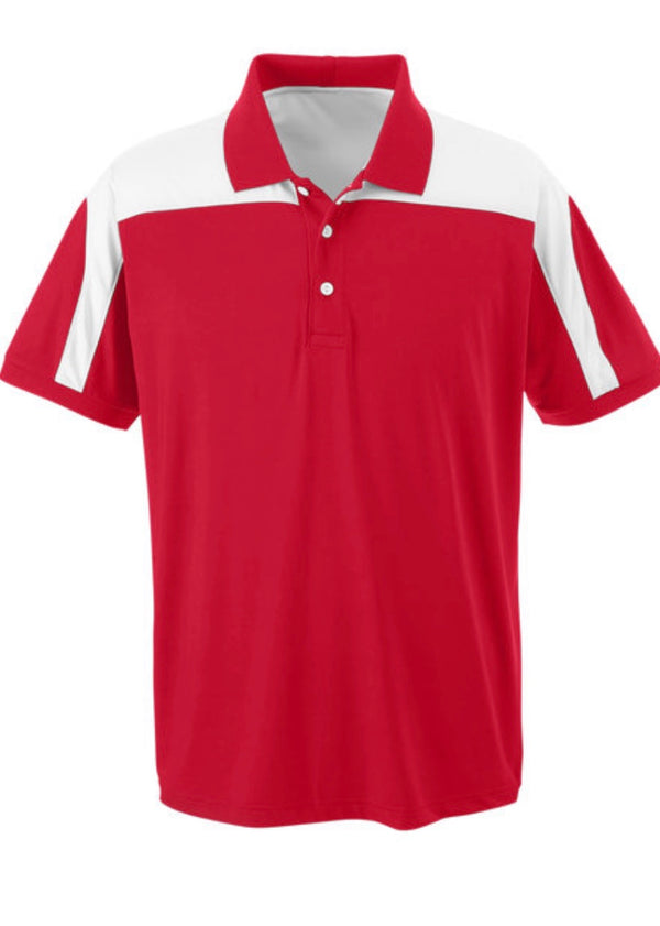 Red and White Men's Performance Polo