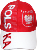 Polish Red and White Embroidered Eagle Hat