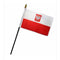 Poland Flag With Eagle on Plastic Stick