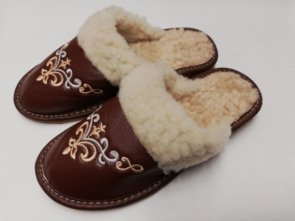 Women's  Winter Leather Slippers