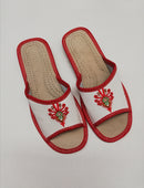 EMBROIDERED - HAND-MADE-GENUINE-LEATHER-SLIPPERS-FLATS-MADE-IN-POLAND-EUROPEAN-POLISH-VIBES -GIFT-GALLERY -KAPCIE -DAMSKIE -SKORZANE-PANTOFLE- GORLASKIE