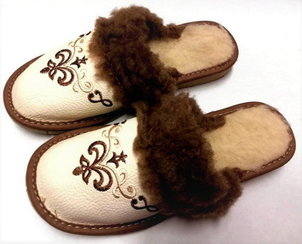 WOMEN-KOBIETA-SLIPPERS-lather-skora-kapcie-pantofle-polish-vibes-gift-gallery