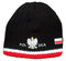 Polska - Black  Wide Pinstripe Knit Winter Hat With Eagle And Flag