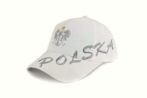 Polish Embroidered Polska/Eagle Hat - White