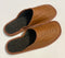 Men’s Leather Slippers. Natural Wool.