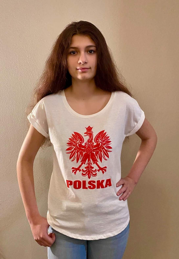 Polish T-Shirt, Polish Girls Rock, Ladies V-Neck, Blue or Red